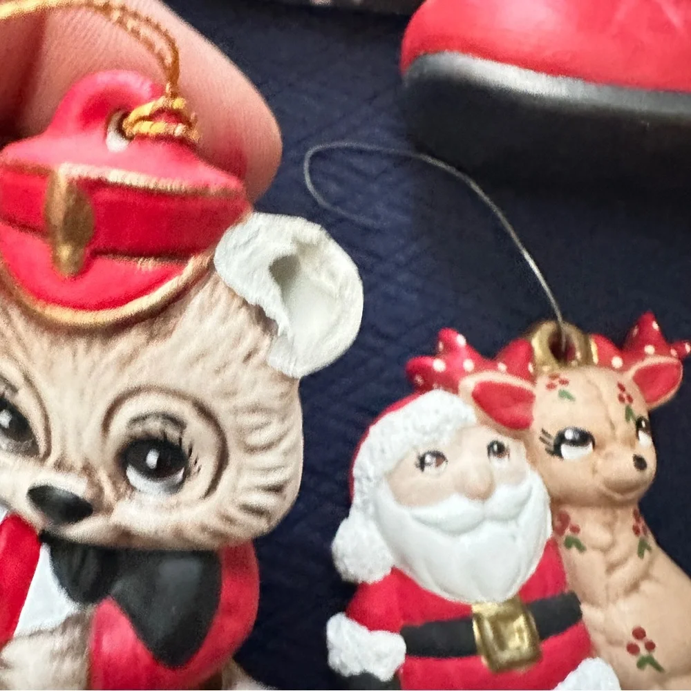 Vintage lot of 20 Handpainted ceramic Christmas ornaments